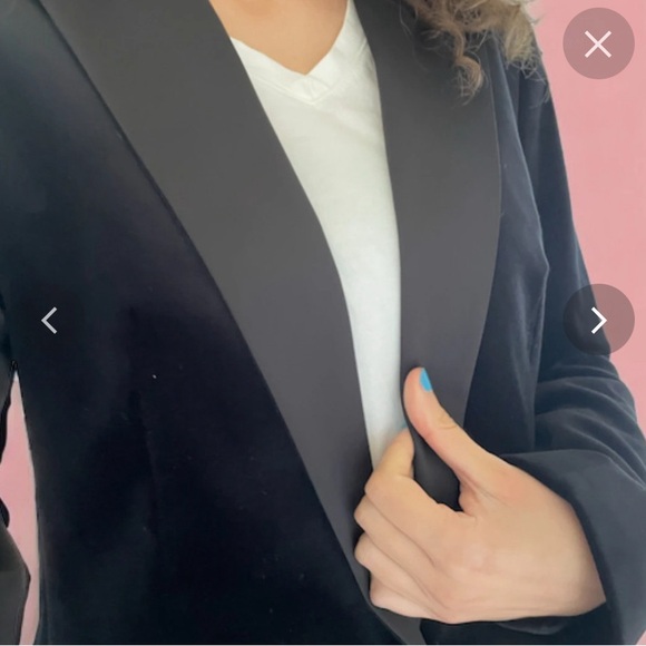 Reiss Opal Velvet Blazer Black Size 6 - Picture 5 of 11